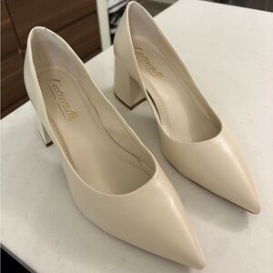 L’Intervalle Josephine Off White Leather Block Heel - Never worn